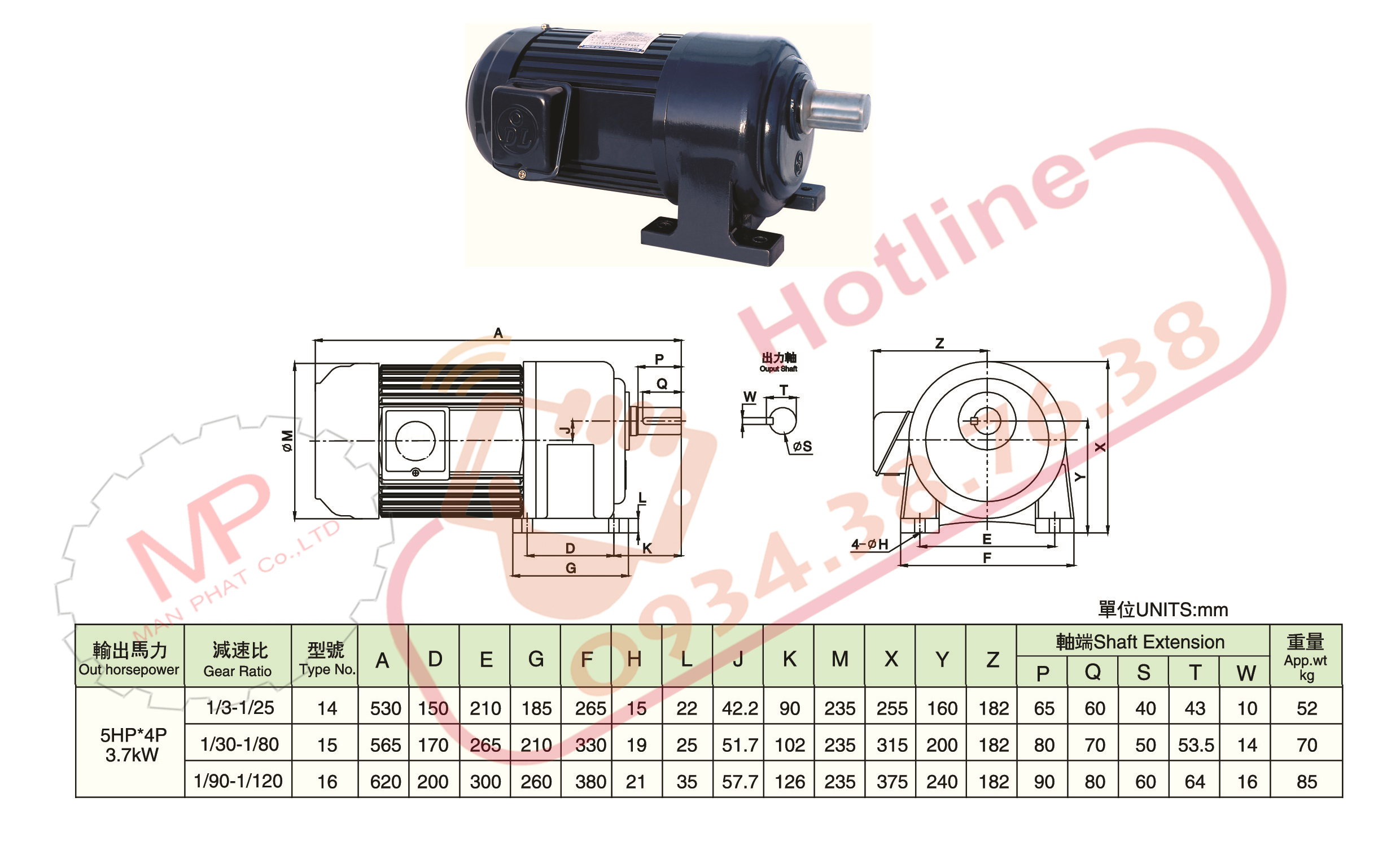 catalogue motor giảm tốc chân đế